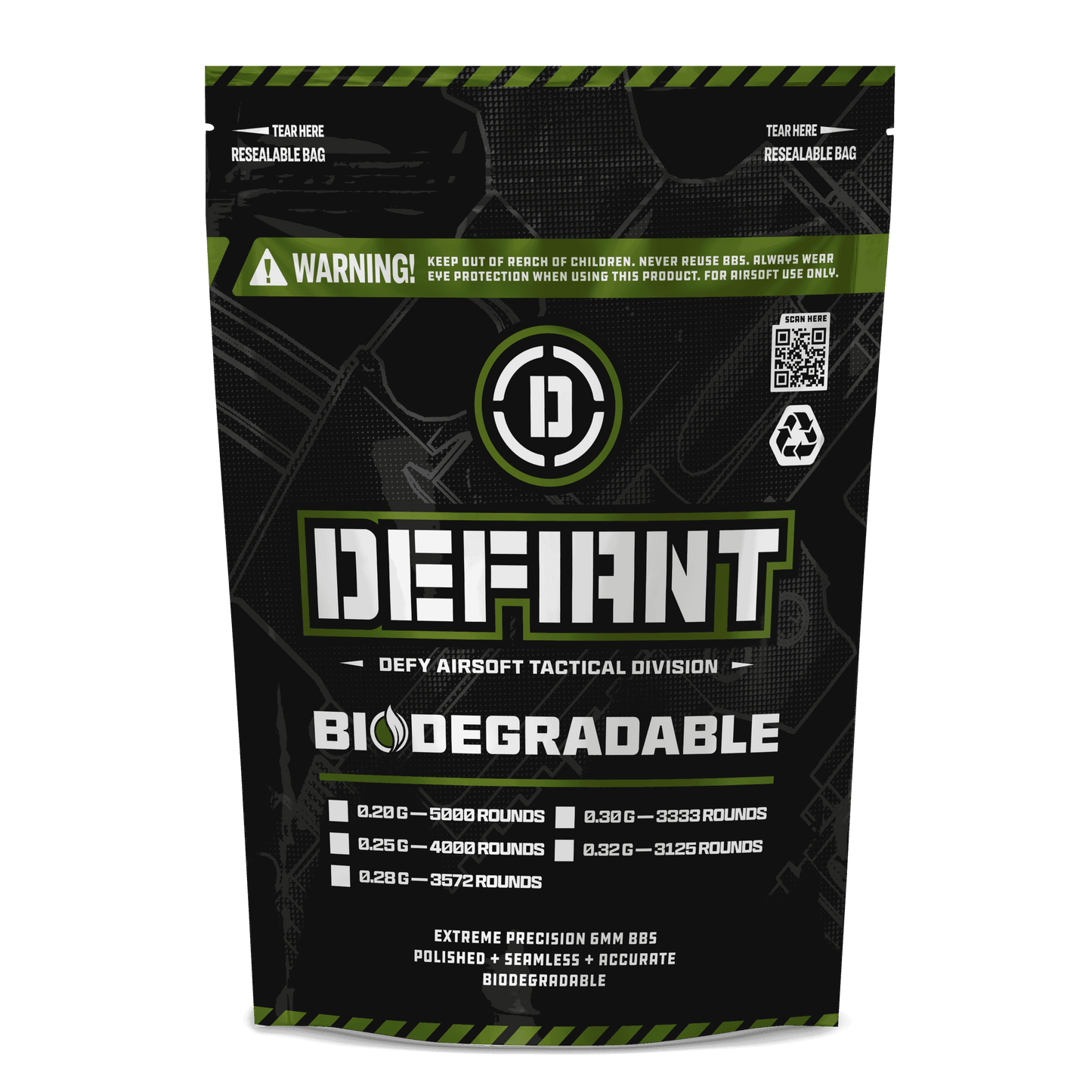 Defiant Biodegradable Airsoft BBs - DEFY PAINTBALL