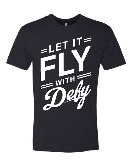 Defy Let it Fly Classic Black Cotton T Shirt - DEFY PAINTBALL