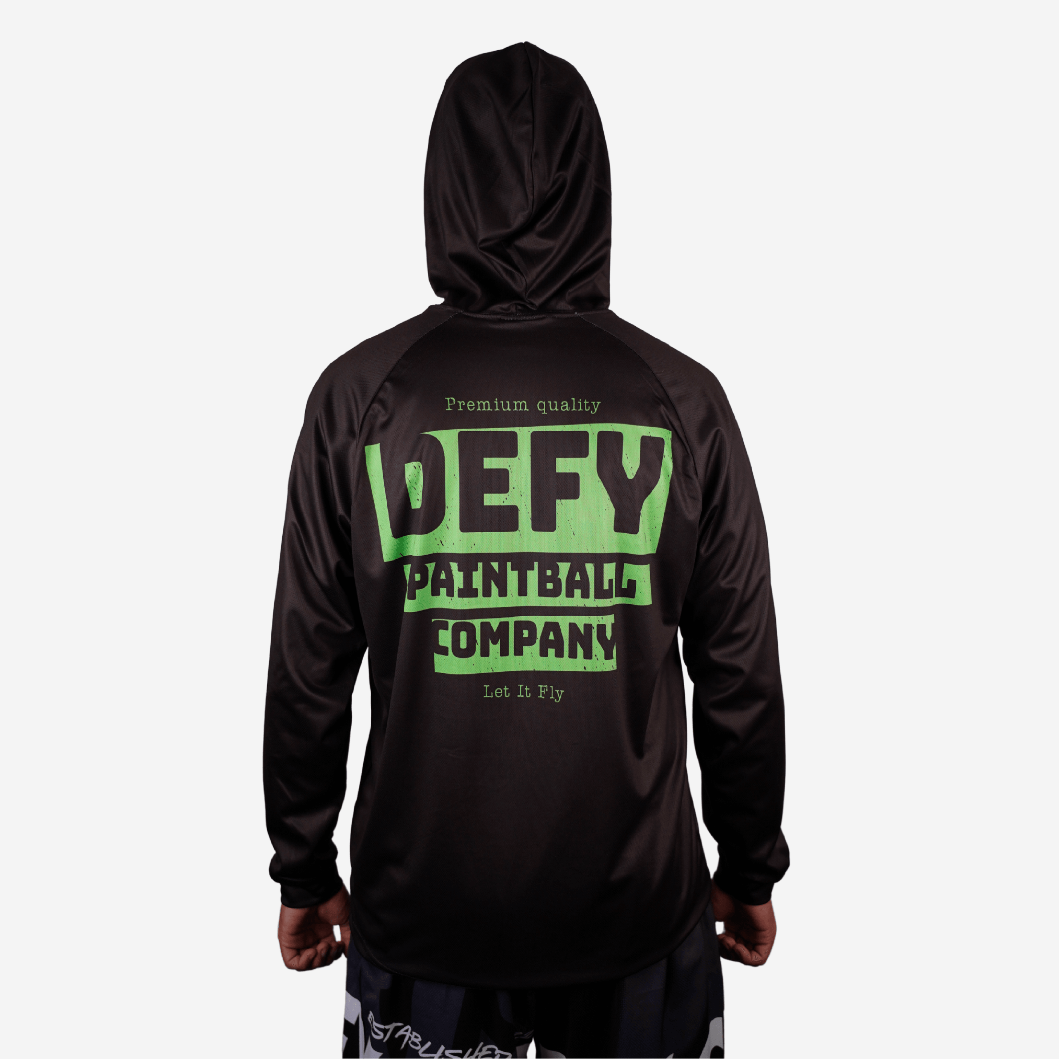 Defy Dry Fit Gym Hoodie – "Black Out" - DEFY PAINTBALL