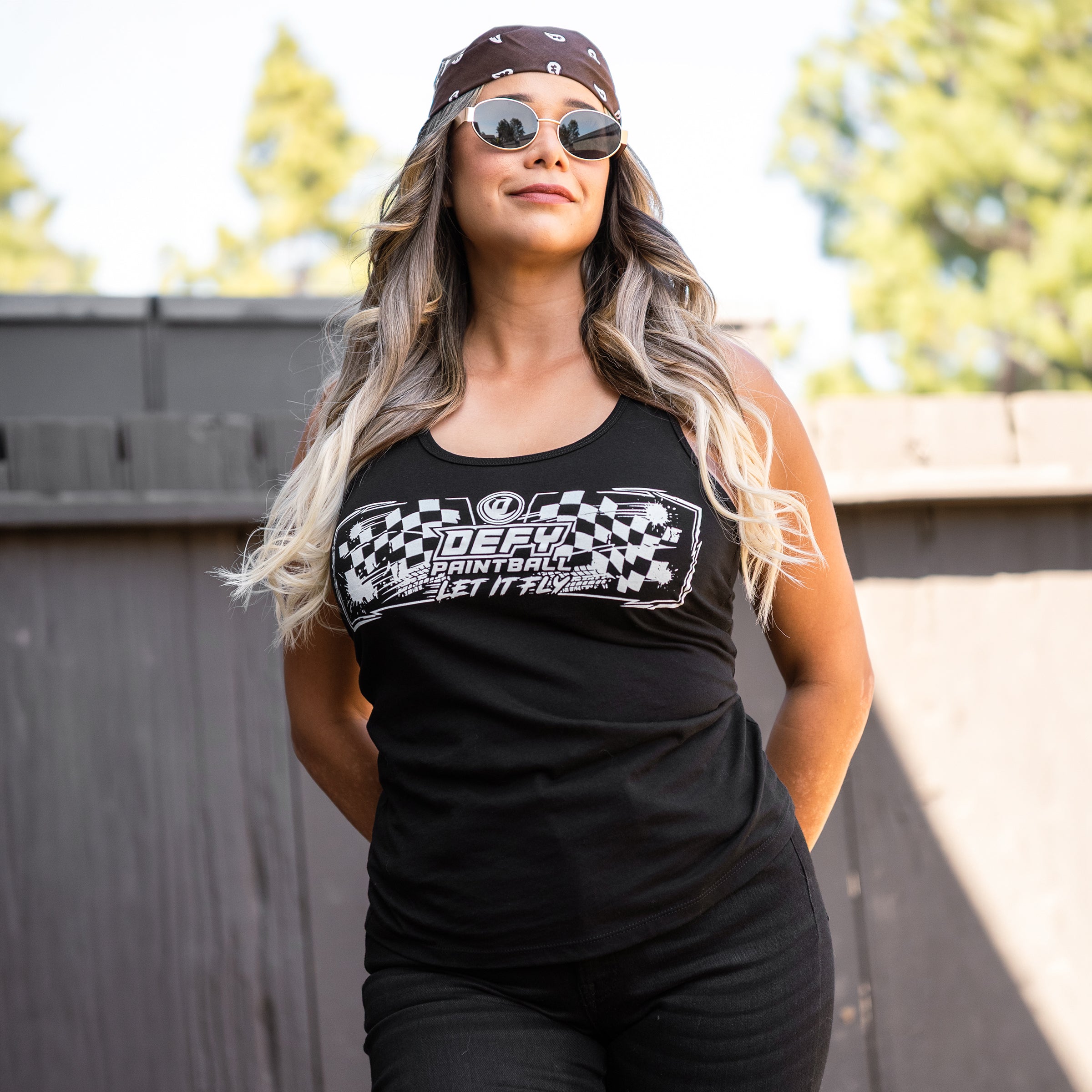Defy Racer Black Cotton Womens Tank Top - DEFY PAINTBALL