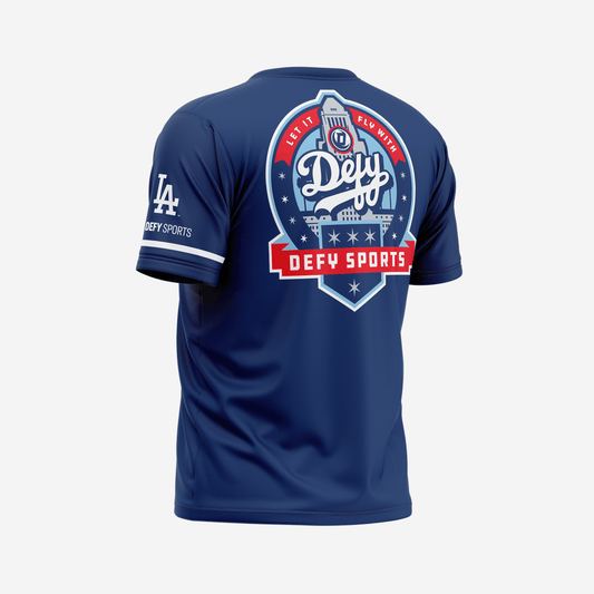 Defy Dry Fit T-Shirt – "LA Badge" - DEFY PAINTBALL