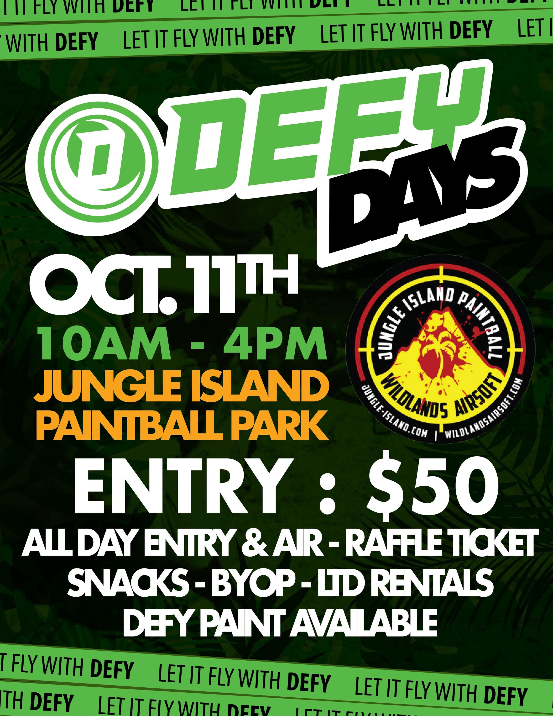 Defy Days Jungle Island Paintball Park - Oct 11