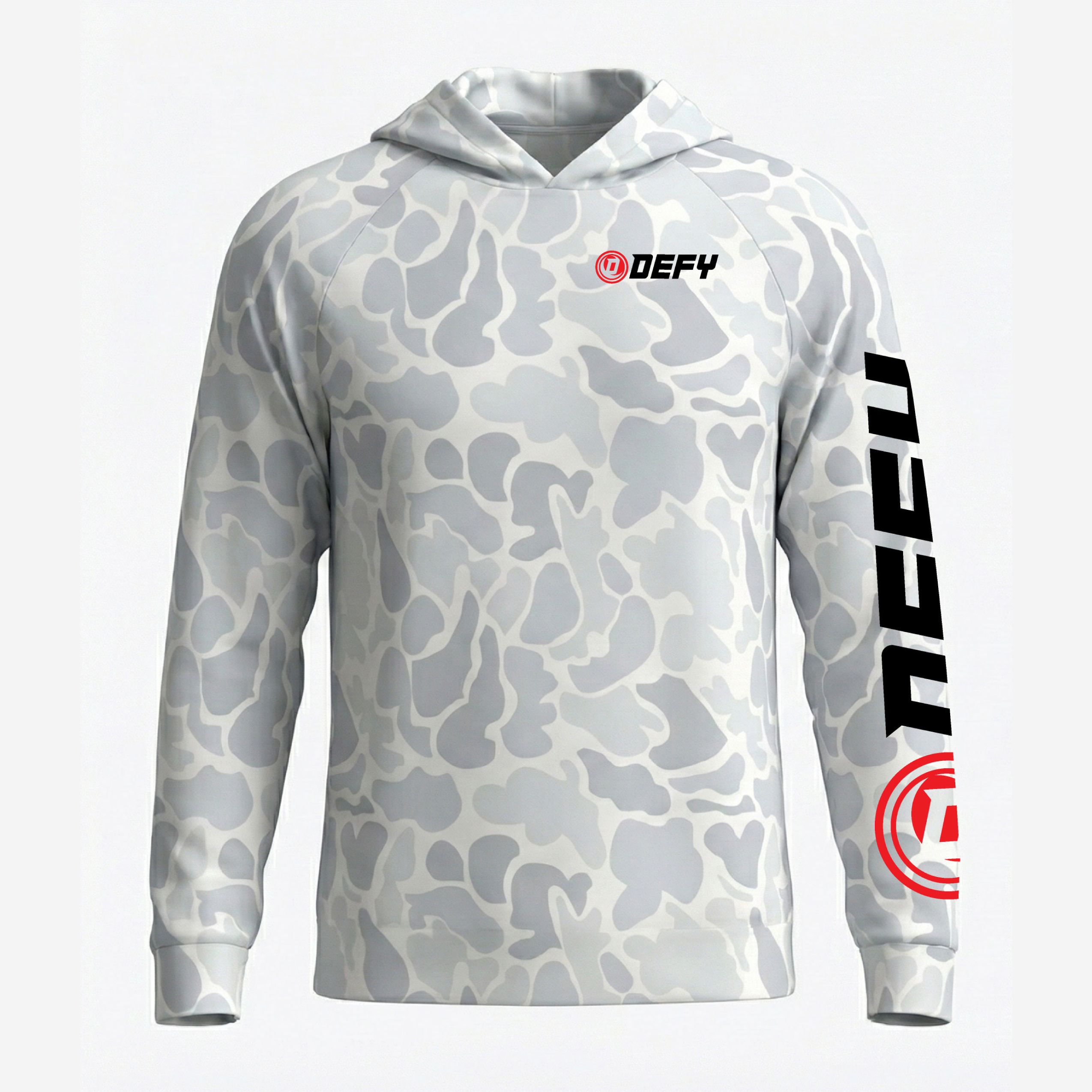 Defy Dry Fit Gym Hoodie – "Snow Duck Camo"