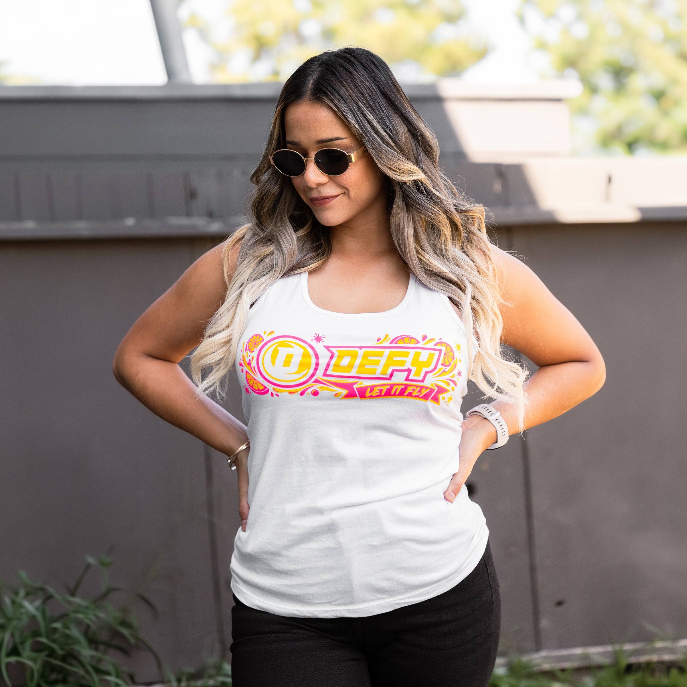 Defy Lemonade White Cotton Womens Tank Top - DEFY PAINTBALL