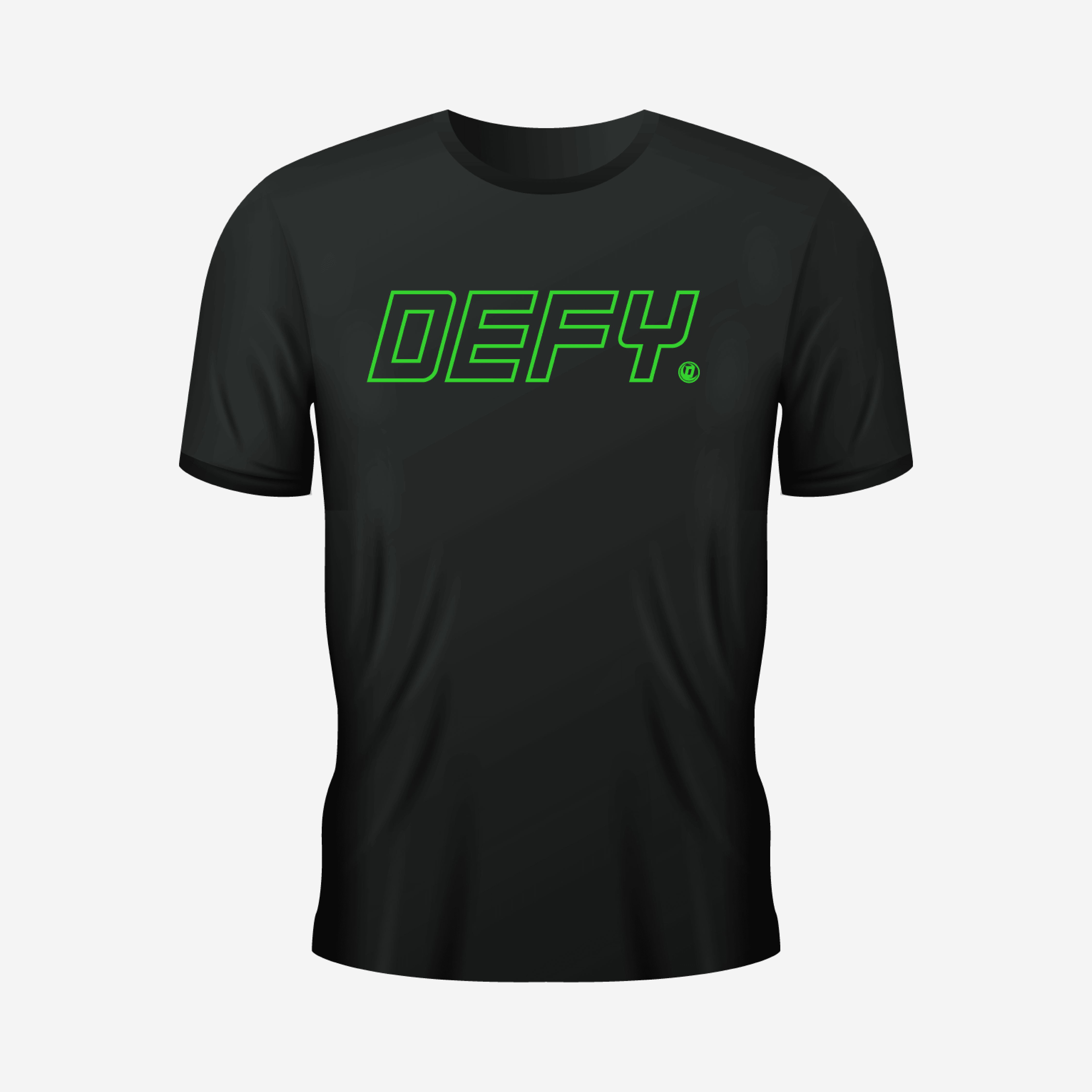 Defy Green Logo Black Cotton T Shirt - DEFY PAINTBALL
