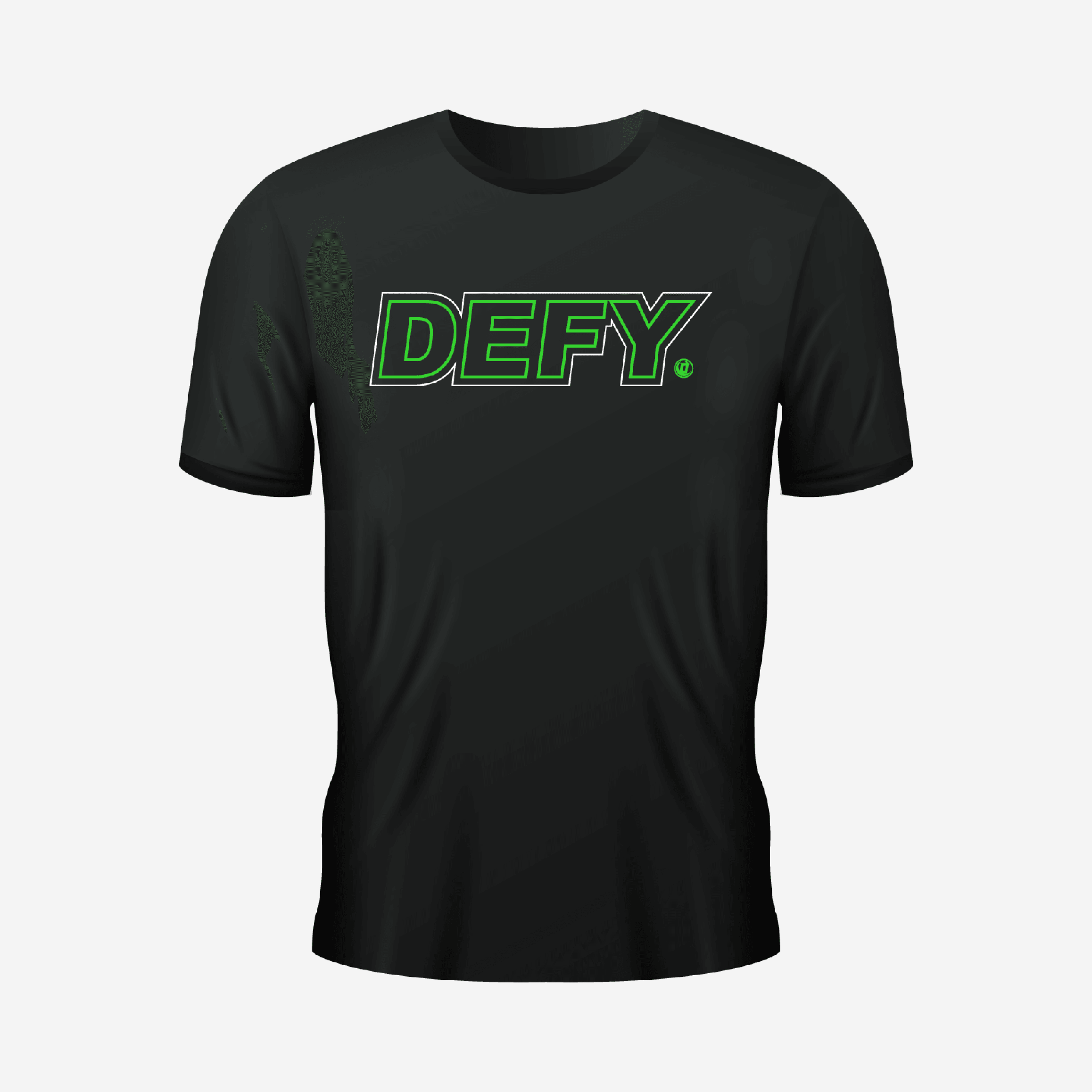 Defy Green White Logo Black Cotton T Shirt - DEFY PAINTBALL