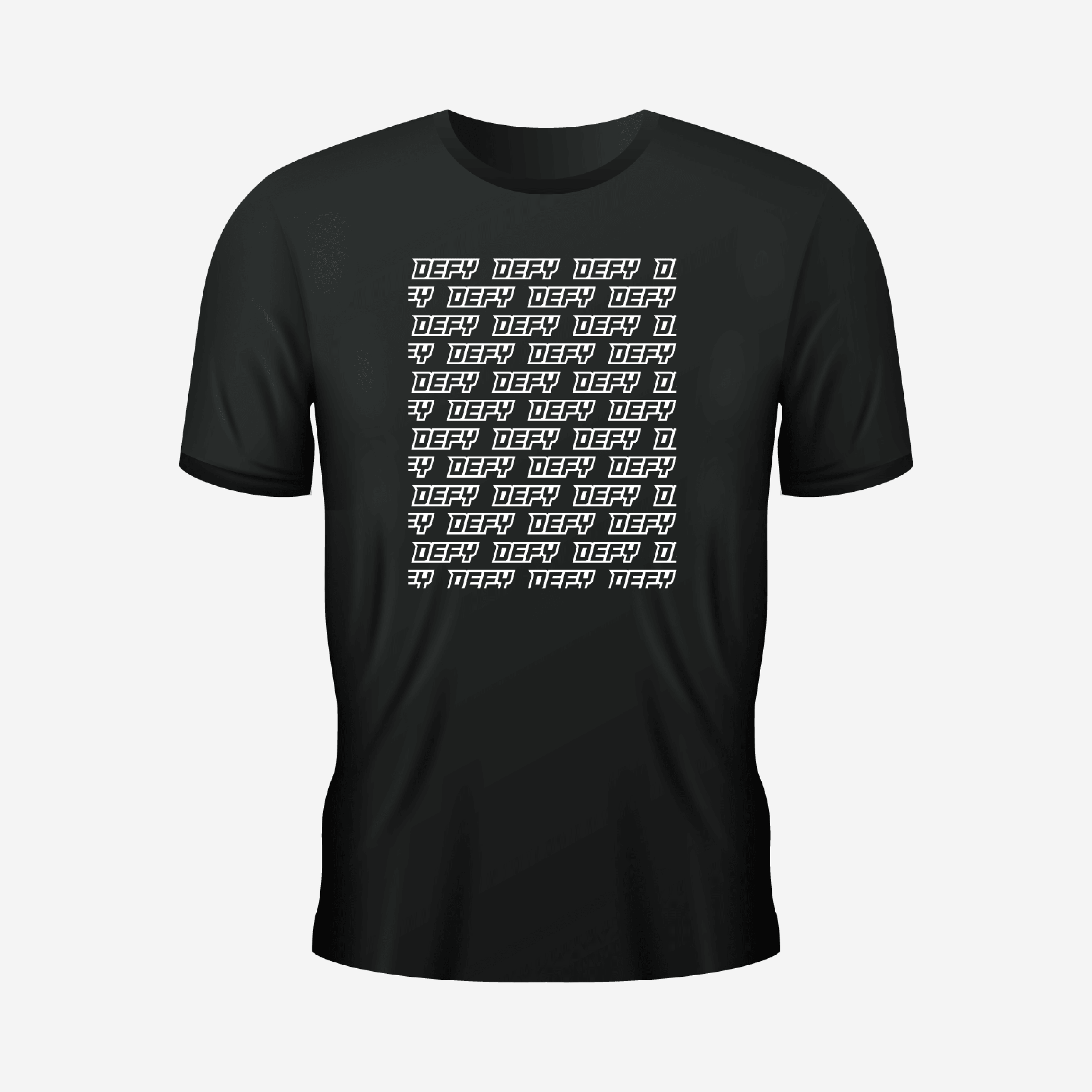 Defy Repeat Logo Black Cotton T Shirt - DEFY PAINTBALL