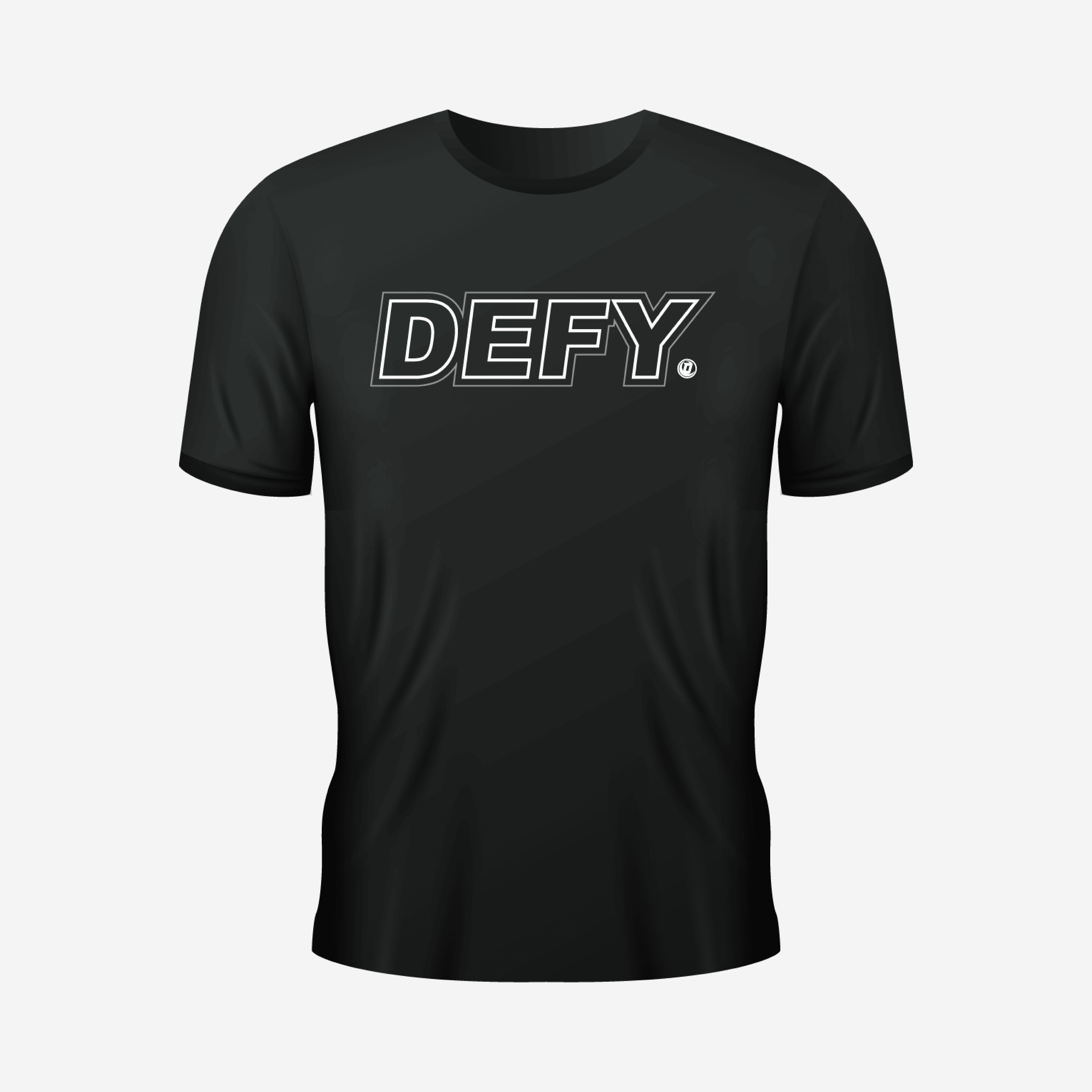 Defy White Grey Logo Black Cotton T Shirt - DEFY PAINTBALL