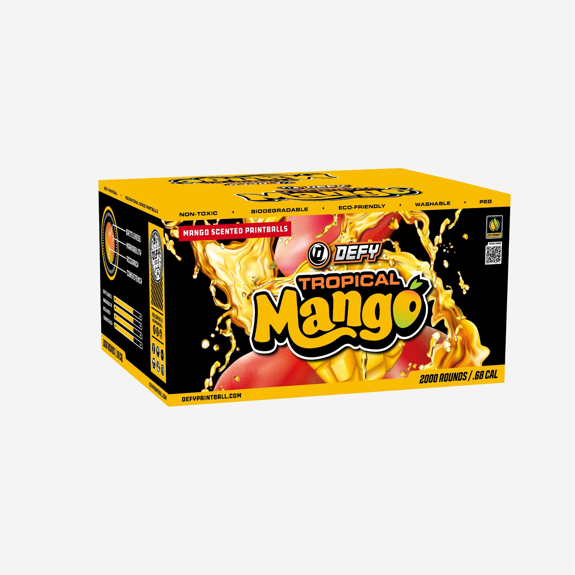 Defy TROPICAL MANGO Paintballs – Practice Grade - DEFY PAINTBALL