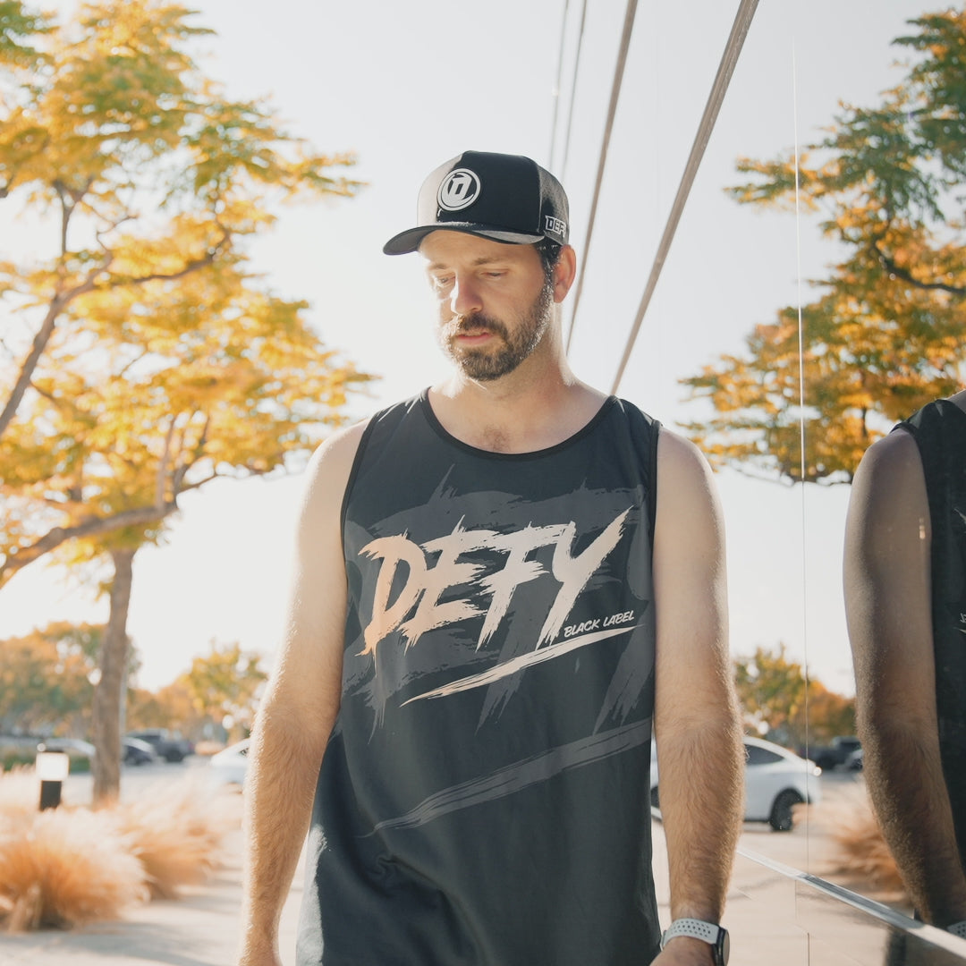 Defy Dry Fit Tank Top – "Black Label Stripe"