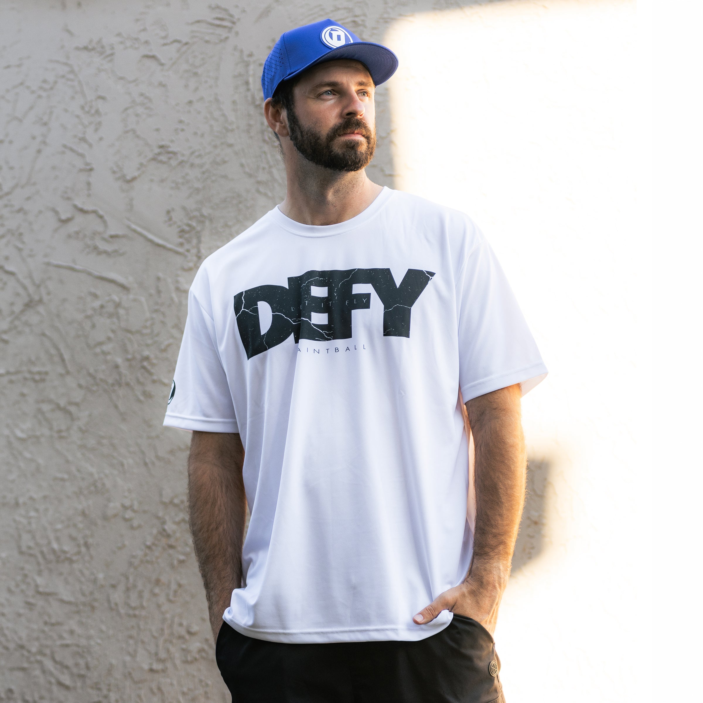 Defy Dry Fit T-Shirt - "Slab" - White - DEFY PAINTBALL