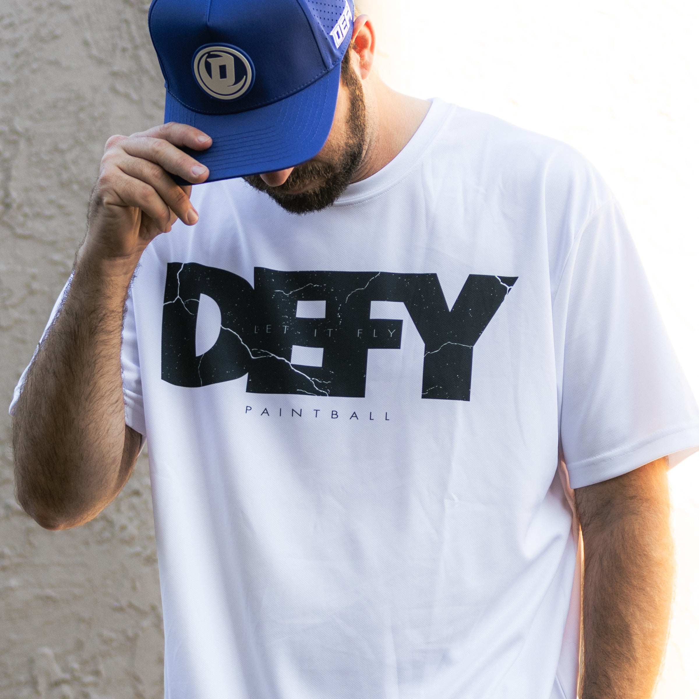 Defy Dry Fit T-Shirt - "Slab" - White - DEFY PAINTBALL