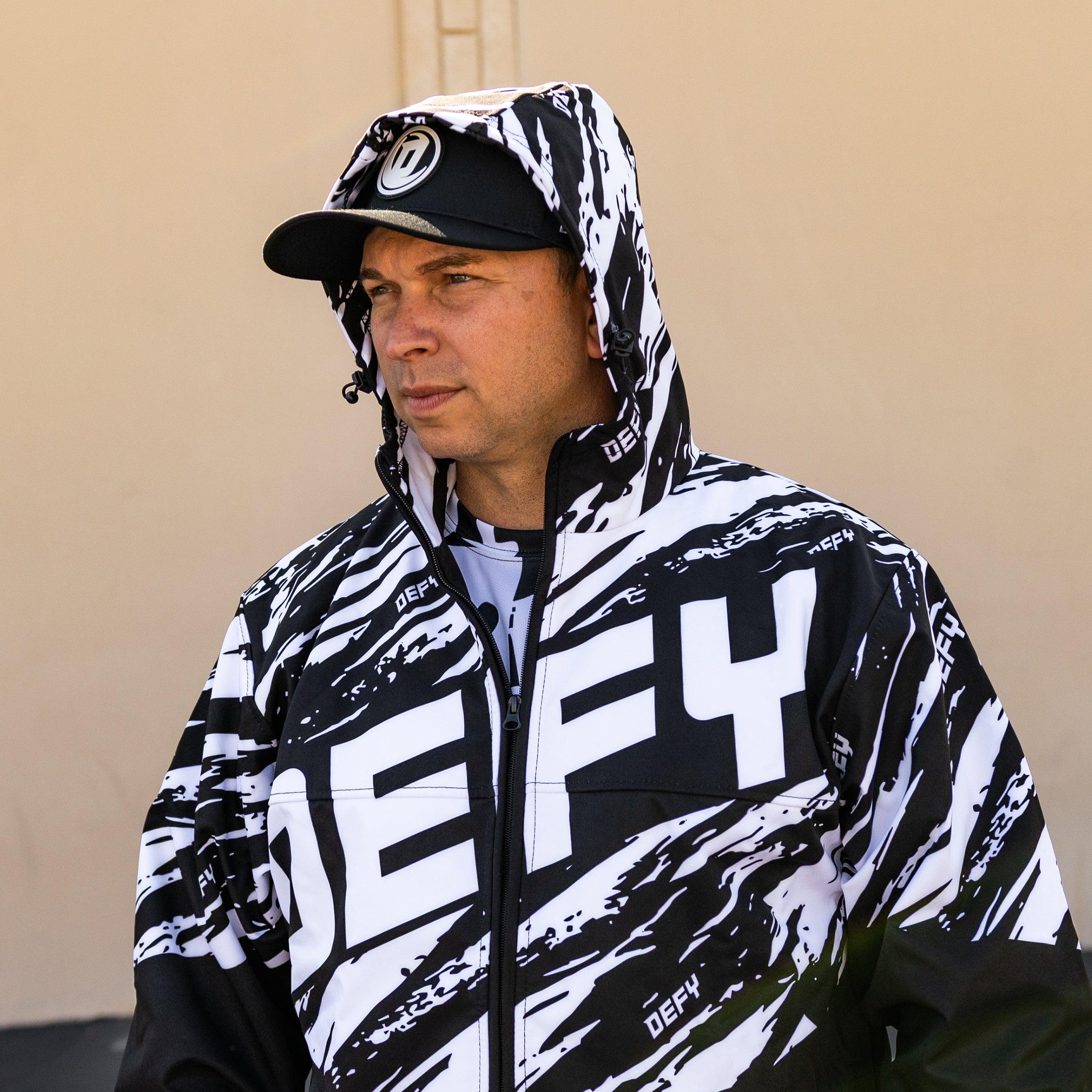 Defy Softshell Jacket - "B&W Striped"